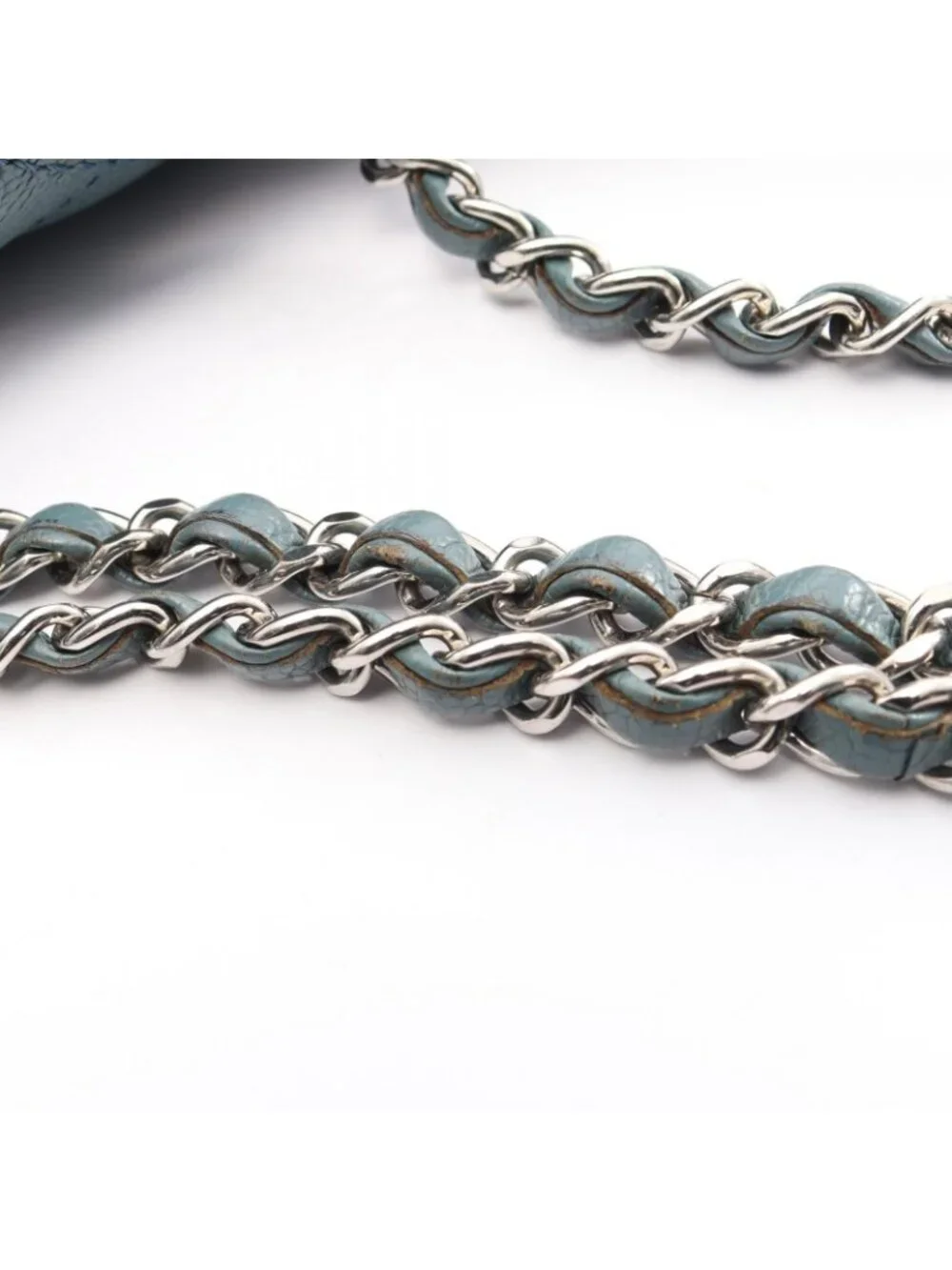 Chanel Shoulder Bag Quilted Smoki Blue Caviar Leather Chain